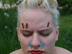 Outdoor Facial Needle Torture